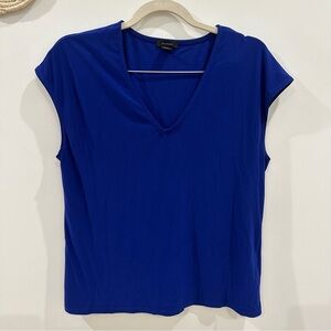 Halogen Deep Blue V-Neck Blouse